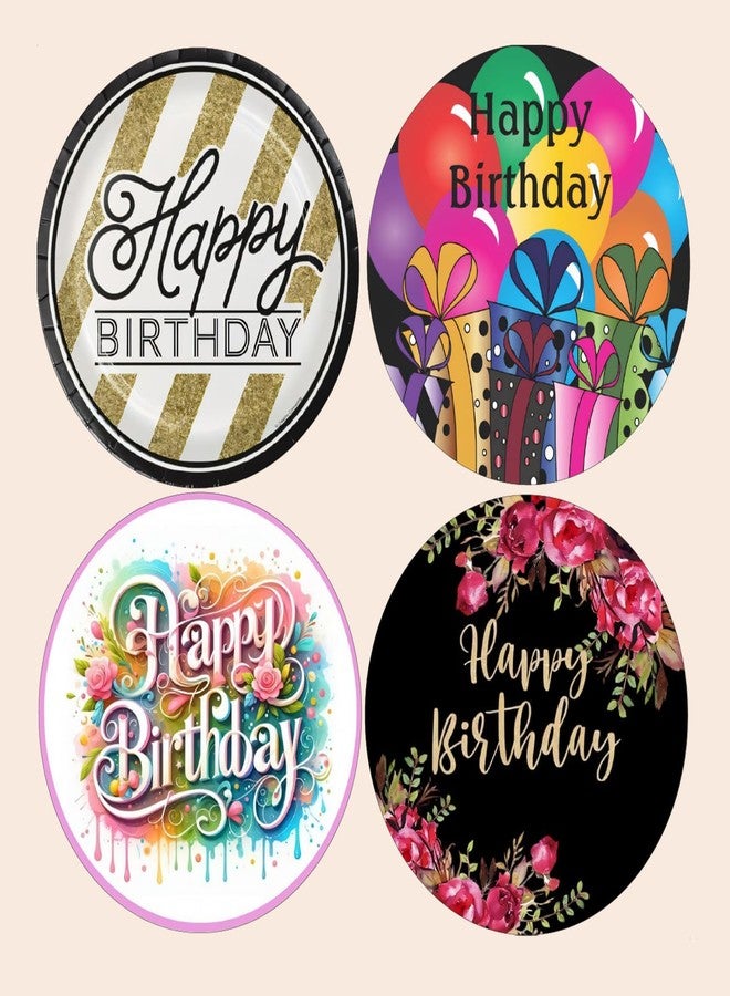 SLGIFT Vinyl Happy Birthday Theme Sticker, Self-Adhesive Vinyl Stickers, 40 Pieces, 2 x 2 Inches Round Sticker, 4 Unique Designs, R197 - Image 2
